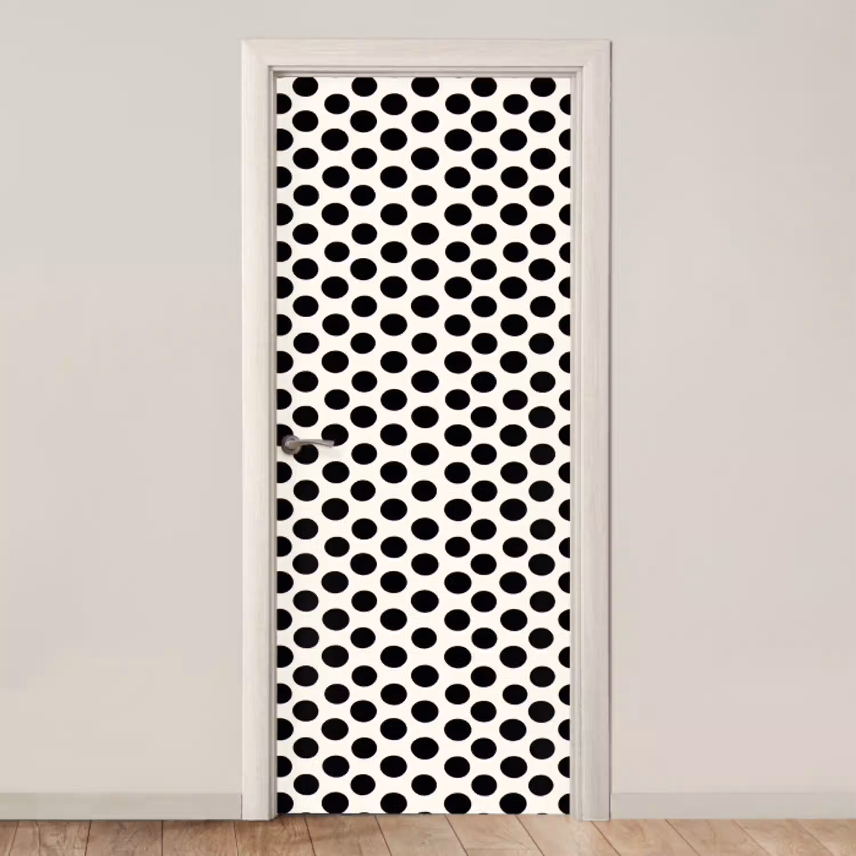 Klassiek - Stippen - Zwart deurposter klein 289 -3d_beige