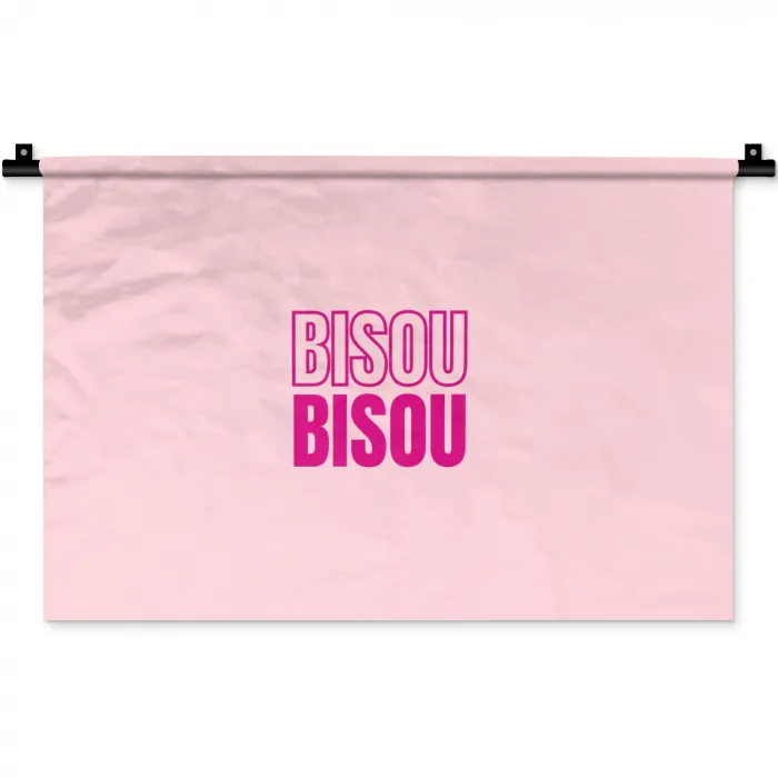 Bisou - Roze - Minimalistisch Wandkleed katoen klein -zz3d