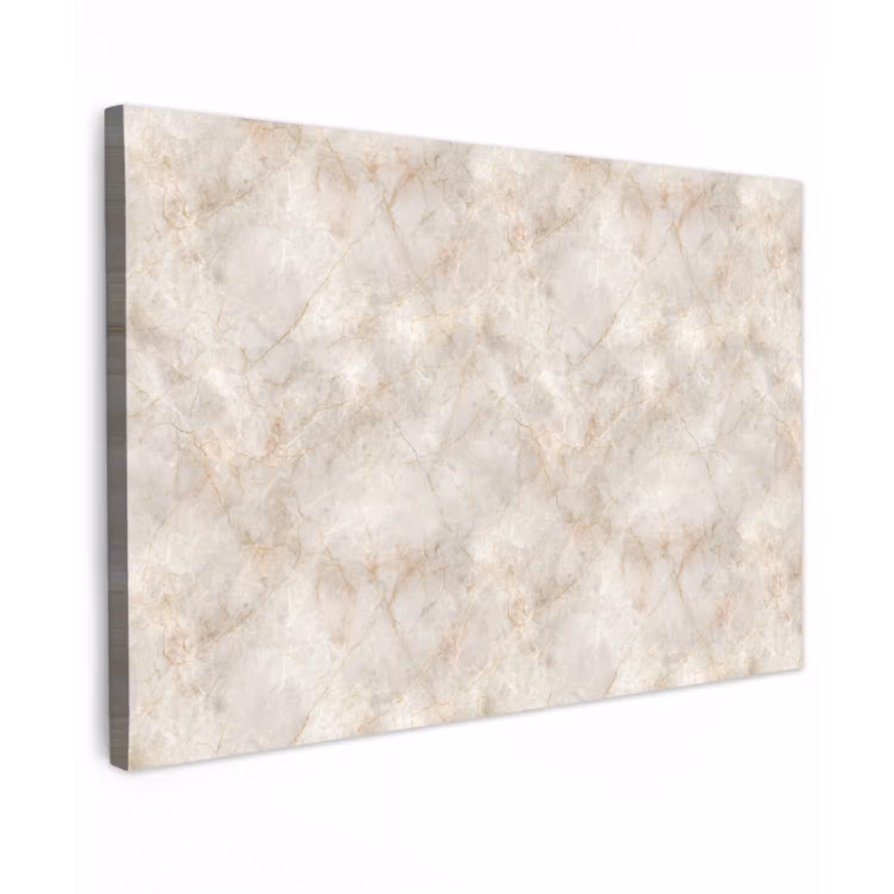 Lichtbeige - Goudbruine Nerven - Marmer Tuinposter op houten frame 2 cm dik klein 845 -3d