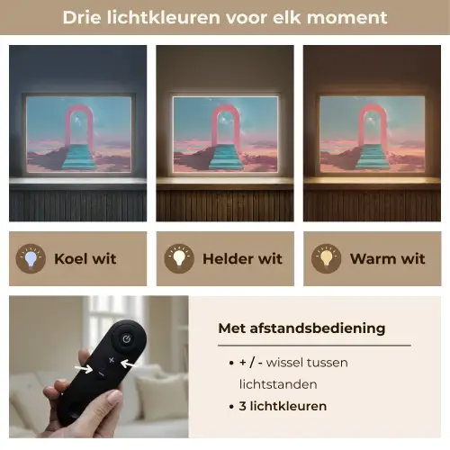 Trap - Boog - Sterrenhemel Light Box met batterij (Wandlamp) middel -USP_lichtkleurNL
