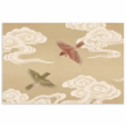 Vogels - Vliegen - Beige poster papier klein -3d
