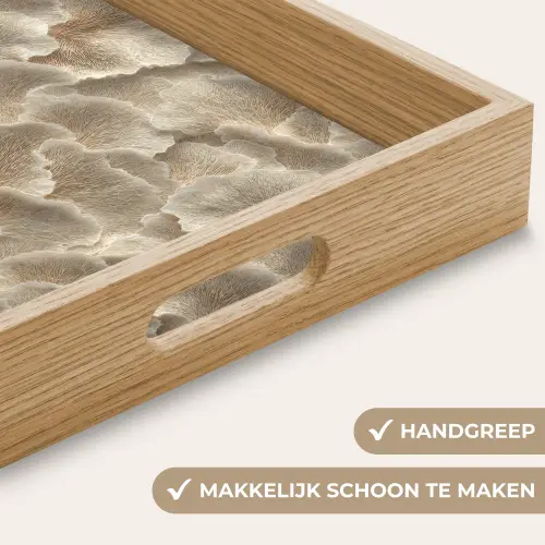 Waaierstructuren - Beige - Vezeltextuur Dienblad Rechthoek middel 911 -USP_HandgreepNL