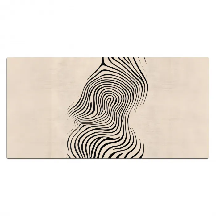 Lijnen - Abstract - Golvend - Zwart Muismat XXL klein -3d_leeg