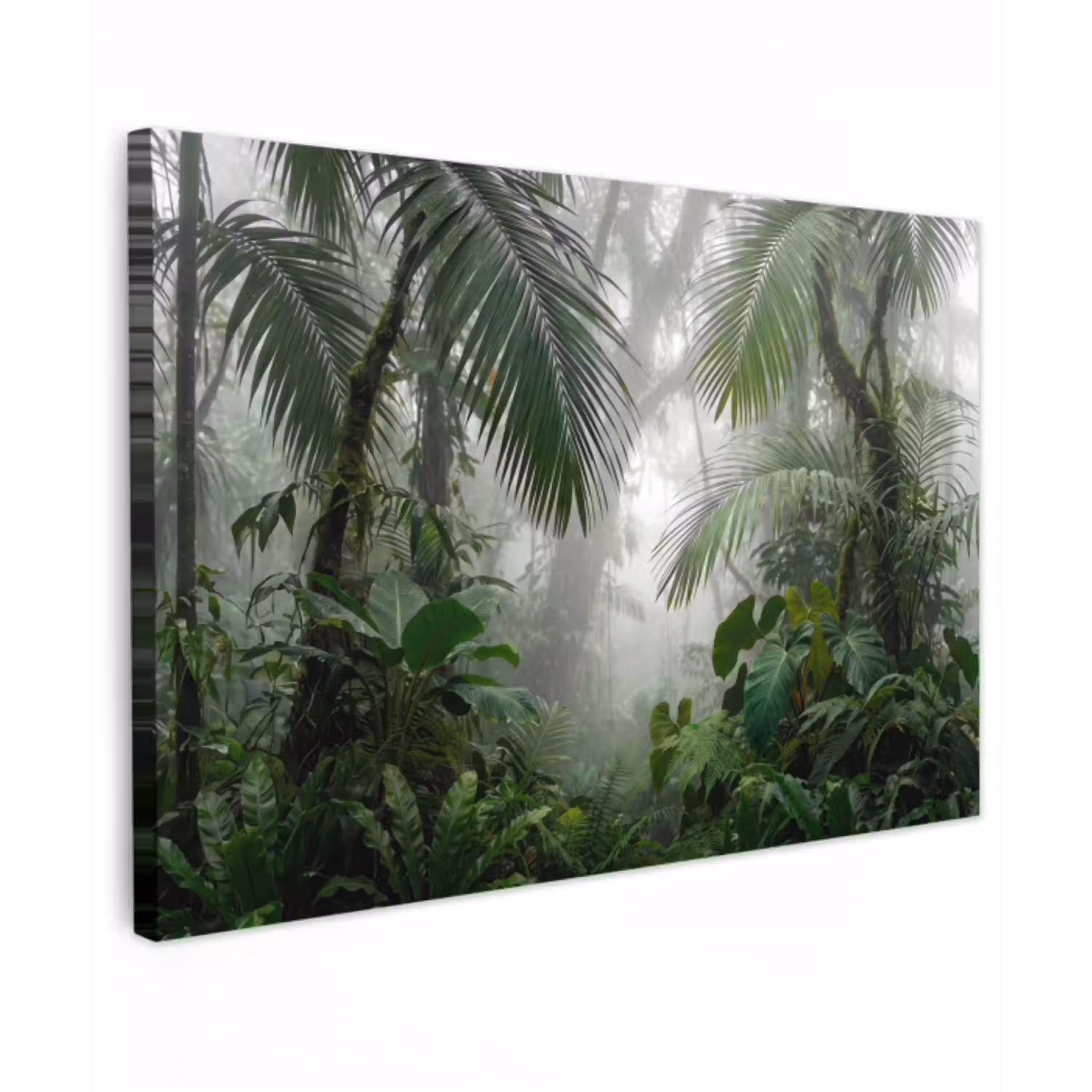Natuur - Jungle - Mist - Tropisch - Groen canvas 2cm klein -z3d