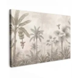 Jungle - Banenboom - Kolibrie - Beige canvas 2cm klein -z3d
