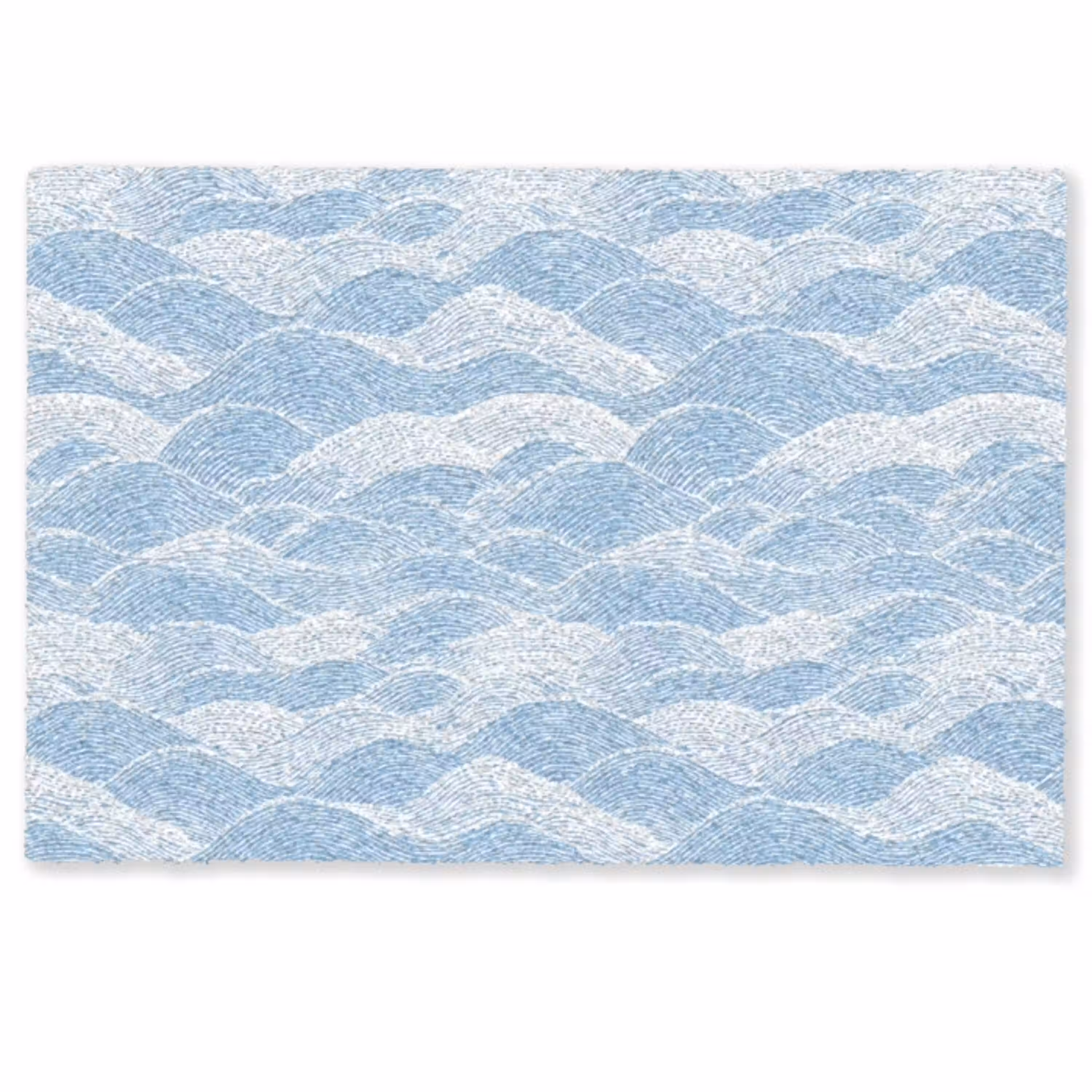 Blauw - Wit - Golven - Getekend Deurmat klein 898 -zkaufland3d
