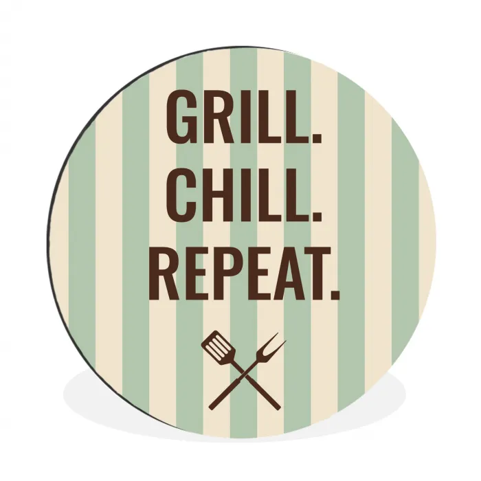 Quote - Strepen - Grill Wandcirkel aluminium klein -3d