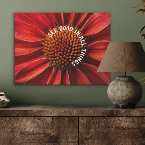 Close up - Bloem - Quote - Rood PET vilt klein -sfeer2