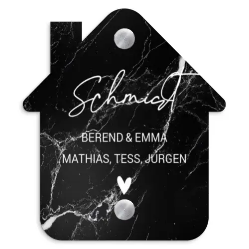Marmer - Sierlijk Naambord Huisje klein -3d