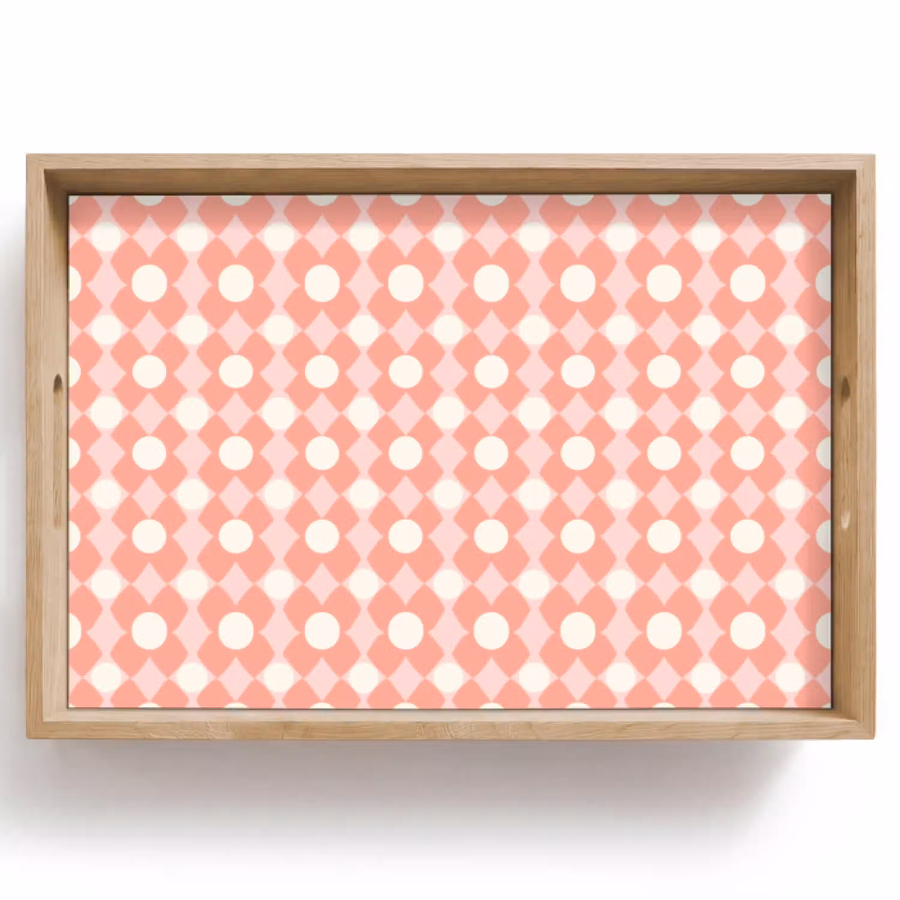 Koraal - Retro - Geometrisch - Patroon Dienblad Rechthoek middel 910 -z3d_shopping