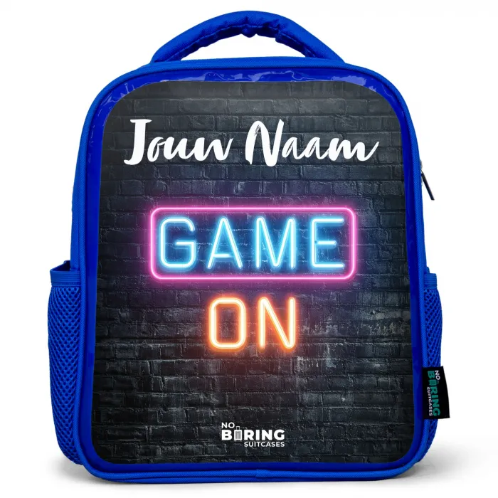 Game - Neon - Muur Kinderrugzak - Blauw middel -3d