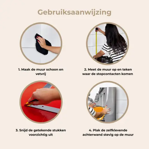 Sinaasappel - Eiffeltoren - Vrouw keuken achterwand 2 middel -gebruiksaanwijzing_NL