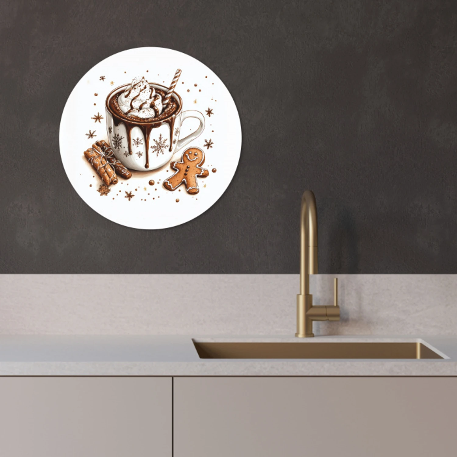 Chocomel - Decoratie - Koek - Winter - Kerst KitchenYeah - Keuken - Wandcirkel Forex klein -sfeer1