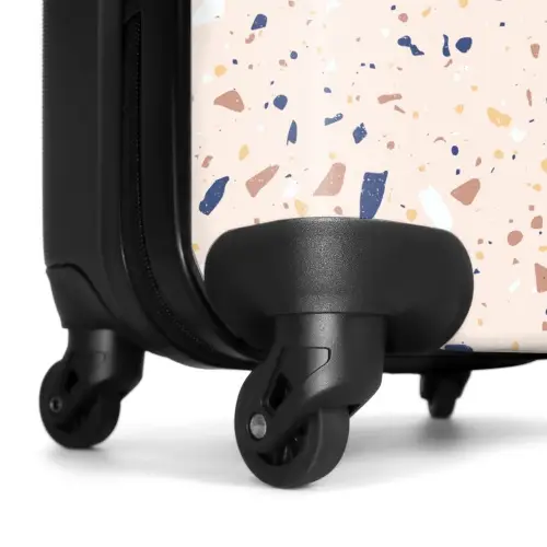 Terrazzo patroon veelkleurig blauw NBS - Handbagage koffer - Kinderen Unisex middel -wiel