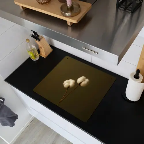 Takken - Katoen - Wit - Bollen Inductie beschemer met haakjes middel -sfeer1