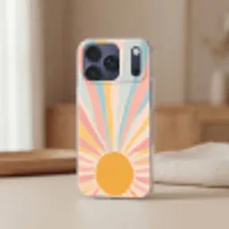 Illustratie - Zon - Pastelkleuren Telefoonhoesje iPhone 17 Pro Max klein -sfeer2