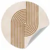 Symmetrische bocht - Koperkleurig Wandcirkel behangsticker klein -3d