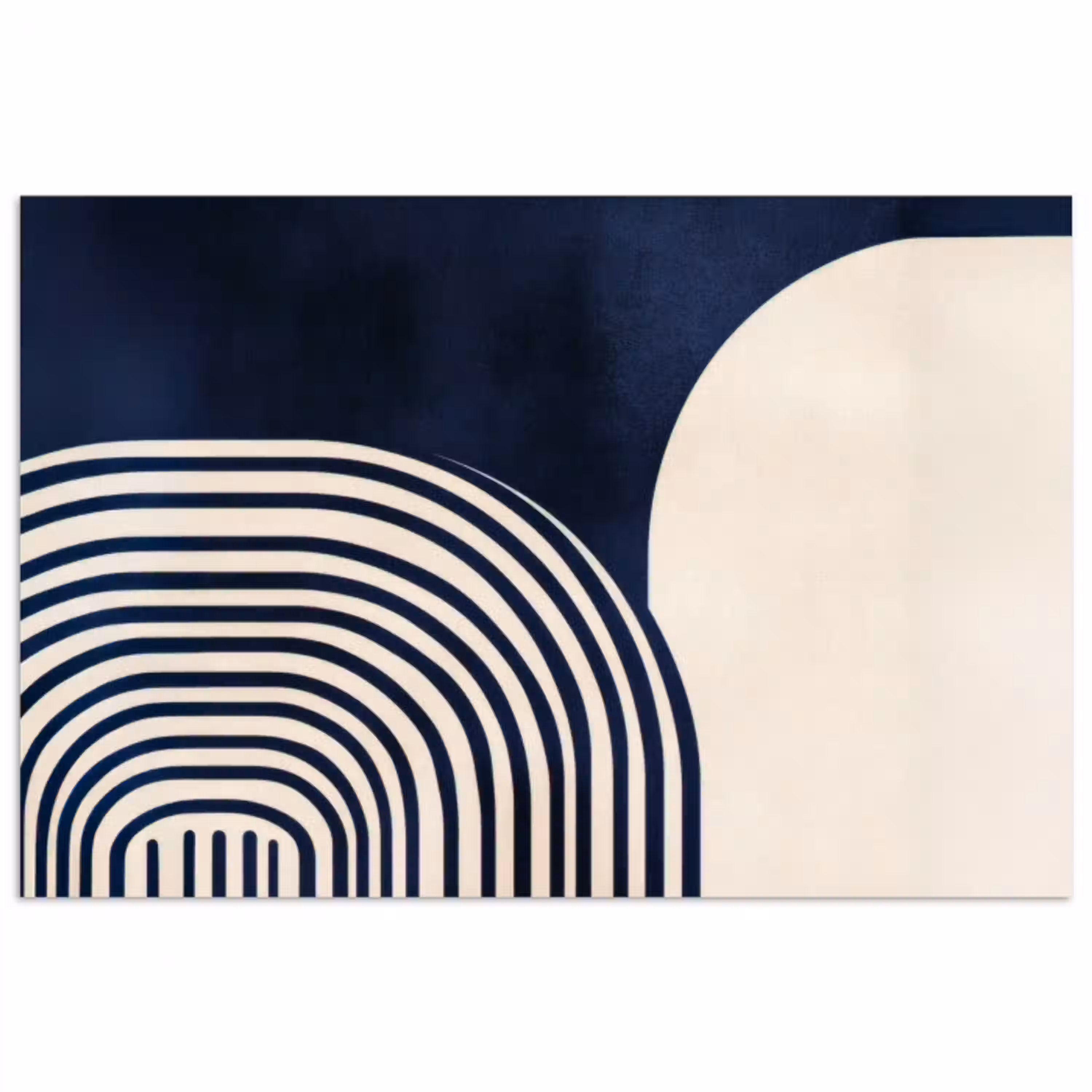 Donkerblauw - Abstract - Lijnen poster papier klein -3d
