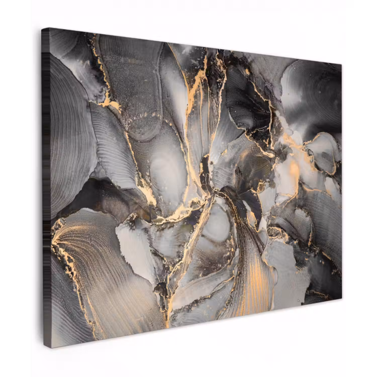 Leinwandbild - Grau - Luxus - Gold - Marmor