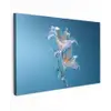 Lelies - Blauw - Glazen Tuinposter op houten frame 2 cm dik klein -3d
