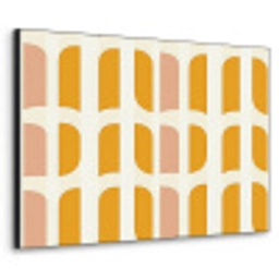 Geometrisch - Patroon - Geel - Roze Textielframe zwart klein 947 -3d