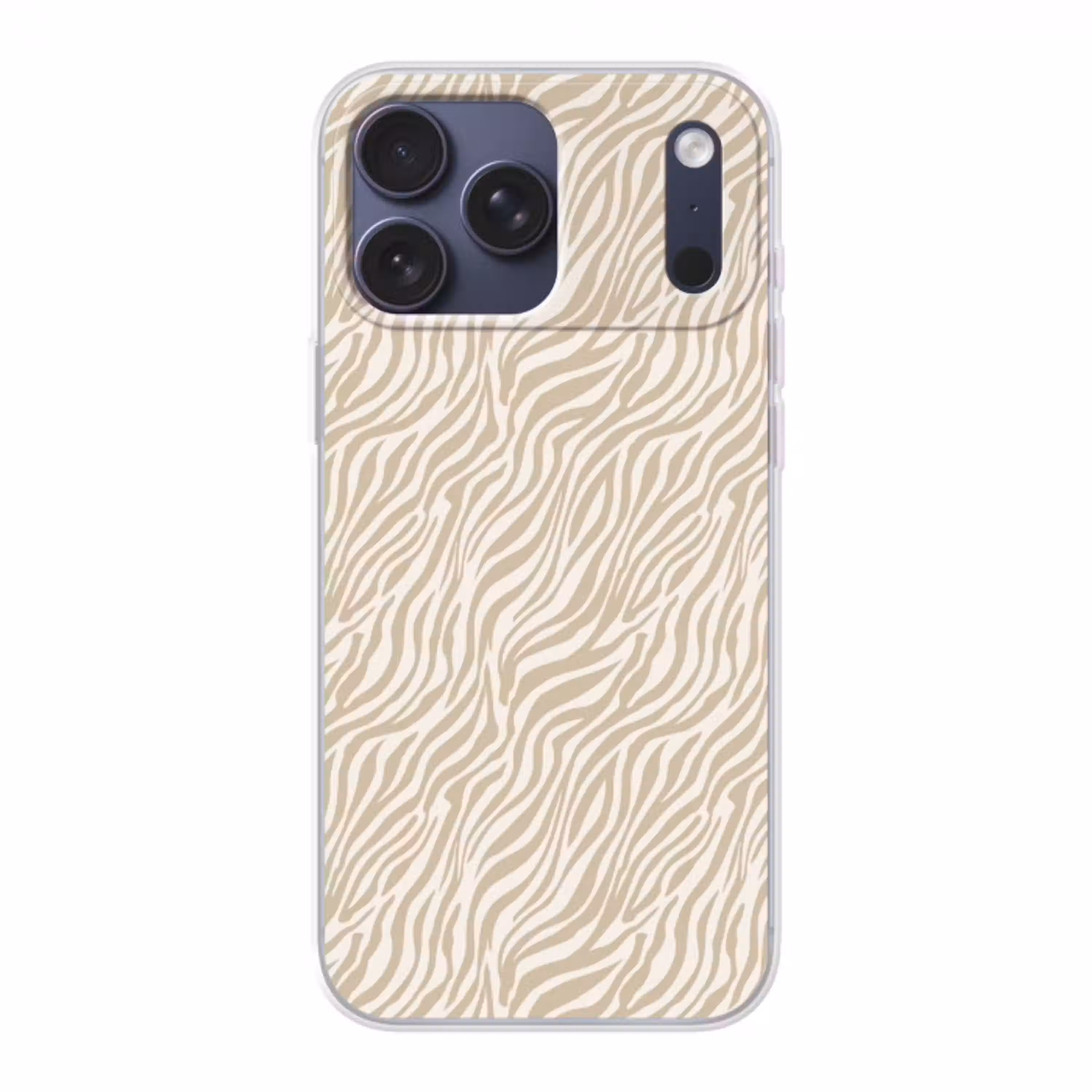 Zebra - Patroon - Beige Telefoonhoesje iPhone 17 Pro Max klein 879 -3d