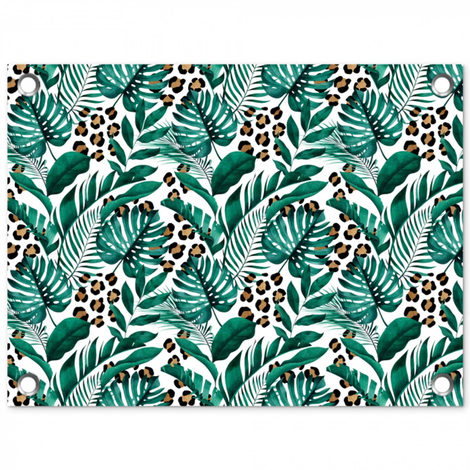 Panterprint - Bladeren - Jungle tuinposter los doek klein -3d