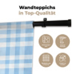 Ruit - Patroon - Blauw Wandkleed katoen klein 269 -tsfeer2_DE