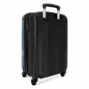 Blauwe auto met roze vlammen NBS - Handbagage koffer - Kinderen Unisex middel -achterkant