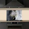 Bloemen - Wit - Vaas - Abstract keuken achterwand spatscherm klein -sfeer1