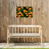 Mandarijn - Oranje - Druppels - Groen Tuinposter op houten frame 2 cm dik klein 845 -sfeer4