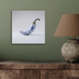 Chilipeper - Keramiek - Blauw aluminium wit klein -sfeer2