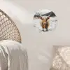 Schotse Hooglander - Landschap - Sneeuw - Bergen - Winter Wandcirkel behangsticker klein -sfeer4