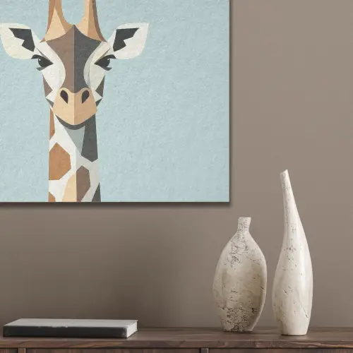 Giraffe - Illustratie - Bruin - Minimalistisch PET vilt klein -sfeer6_closeup