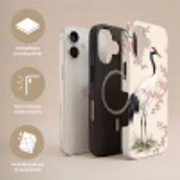 Aziatisch - Kraanvogel - Beige Toughcase MagSafe Apple iPhone 17 klein -USP_Lagen_DE