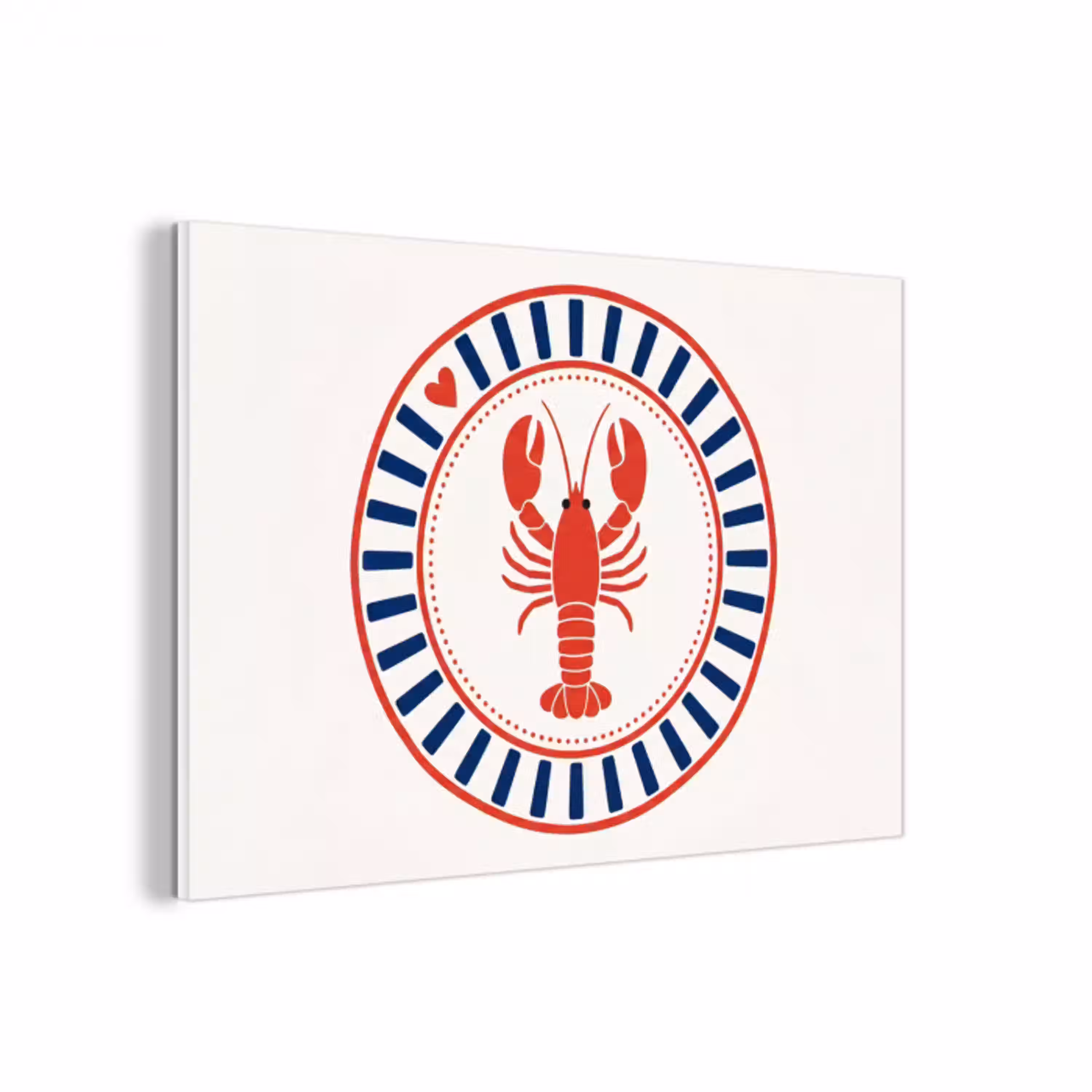 Zeeleven - Kreeft - Embleem - Grafisch - Rood forex 5mm xxl -3d