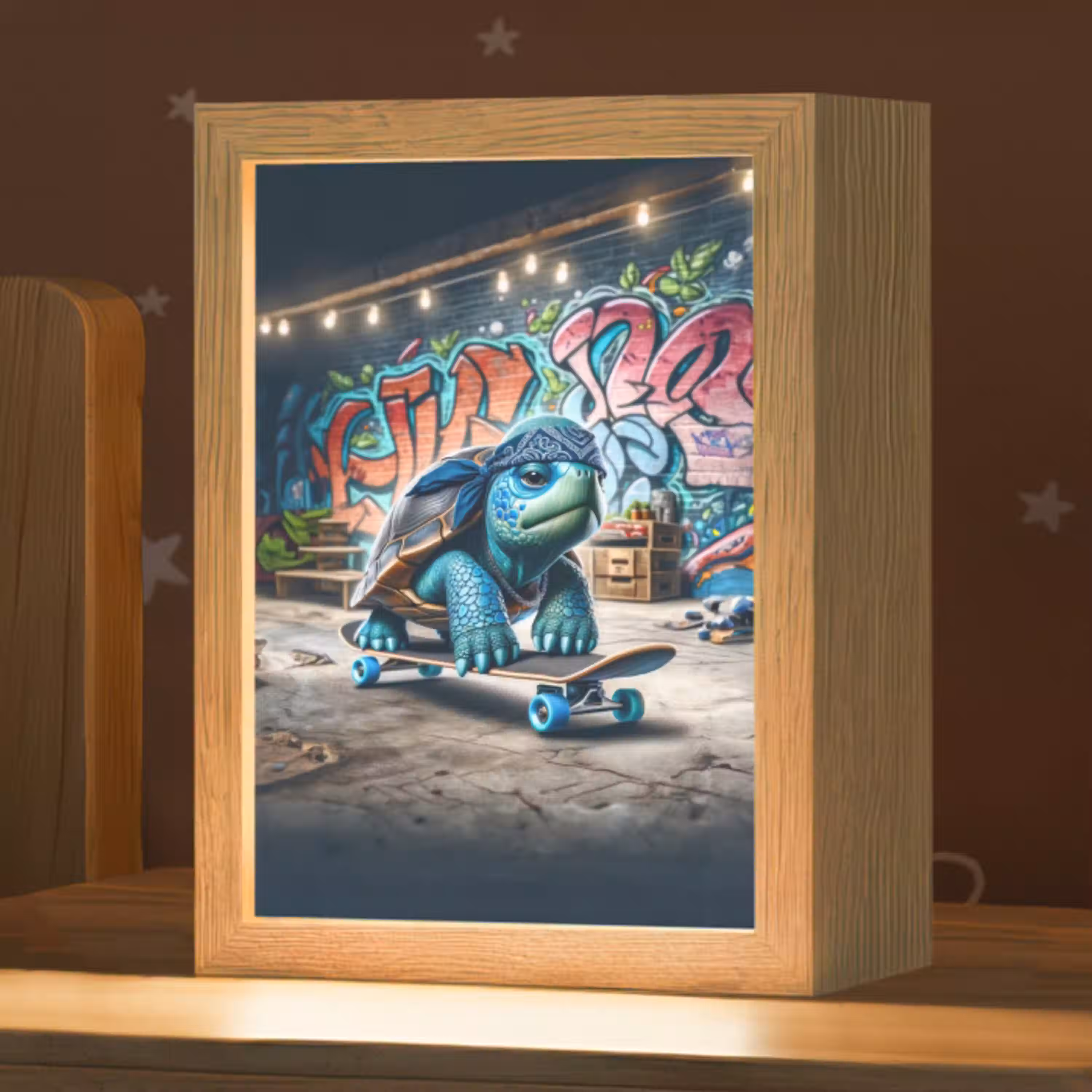 Schildpad - Graffiti - Skateboard - Jongens Light Box met kabel klein -zzz_3d_website