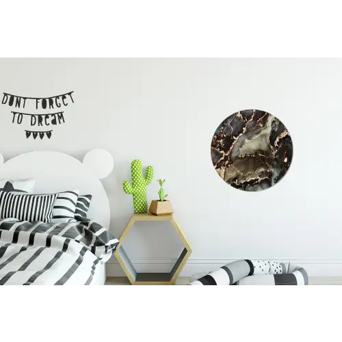 Marmer - Goud - Groen Wandcirkel aluminium klein -kinderkamer