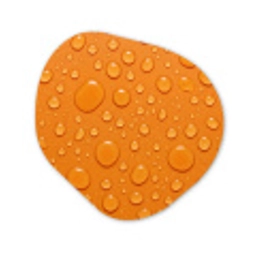 Water - Druppels - Oranje Wandcirkel Organisch Forex 3mm klein -3d