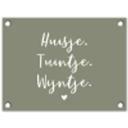 Tekst - Huisje, tuintje, wijntje - Thuis - Quotes - Wijn tuinposter los doek klein -3d