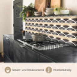 Waaier - Patroon - Zwart - Beige keuken achterwand 2 middel 871 -usp_DE