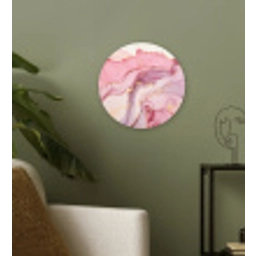 Goud - Marmer - Roze Wandcirkel kunststof plaat 5mm dik klein -sfeer3