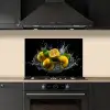 Citroen - Fruit - Geel - Zwart keuken achterwand spatscherm klein -sfeer1