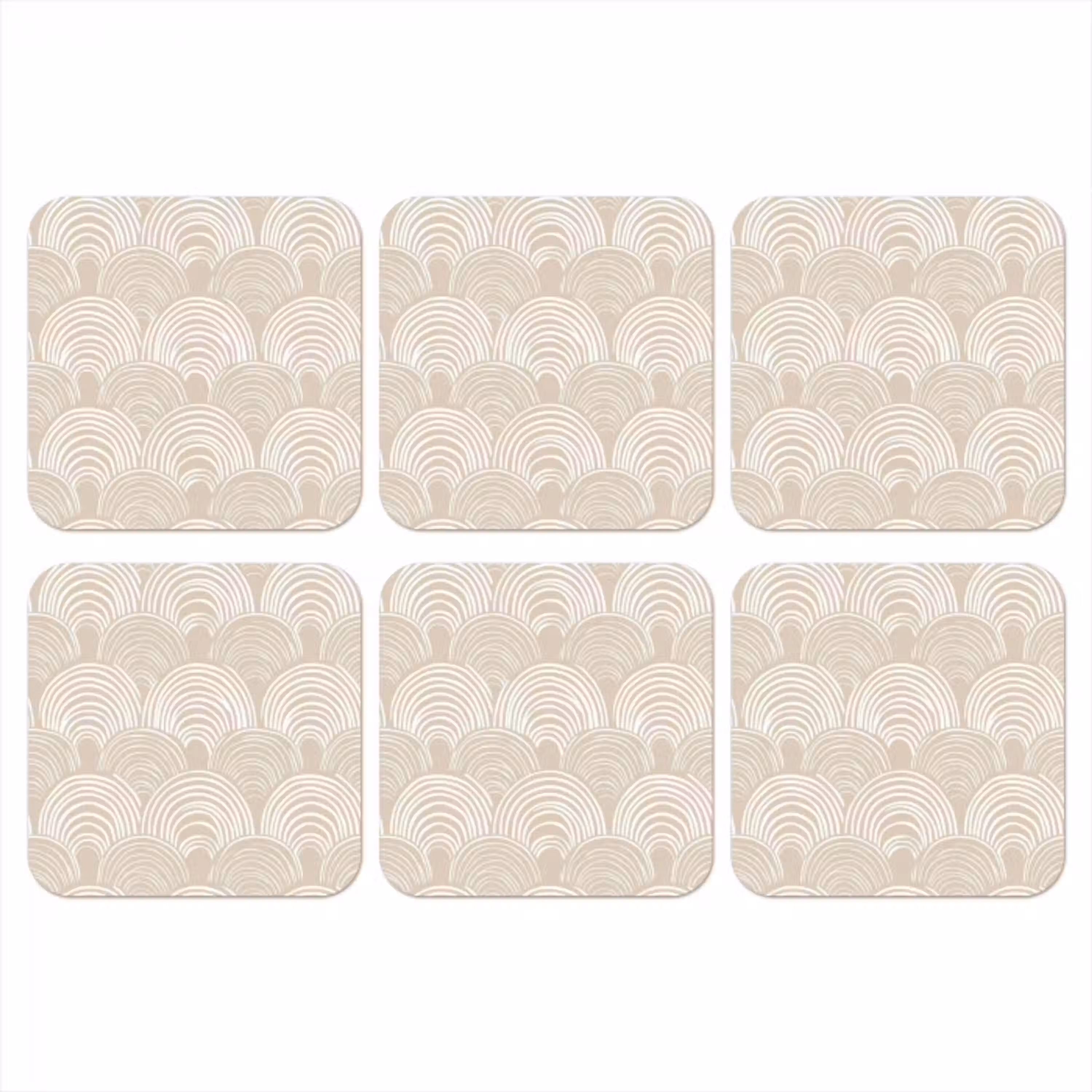 Golven - Structuur - Beige onderzetter kurk middel 366 -3d