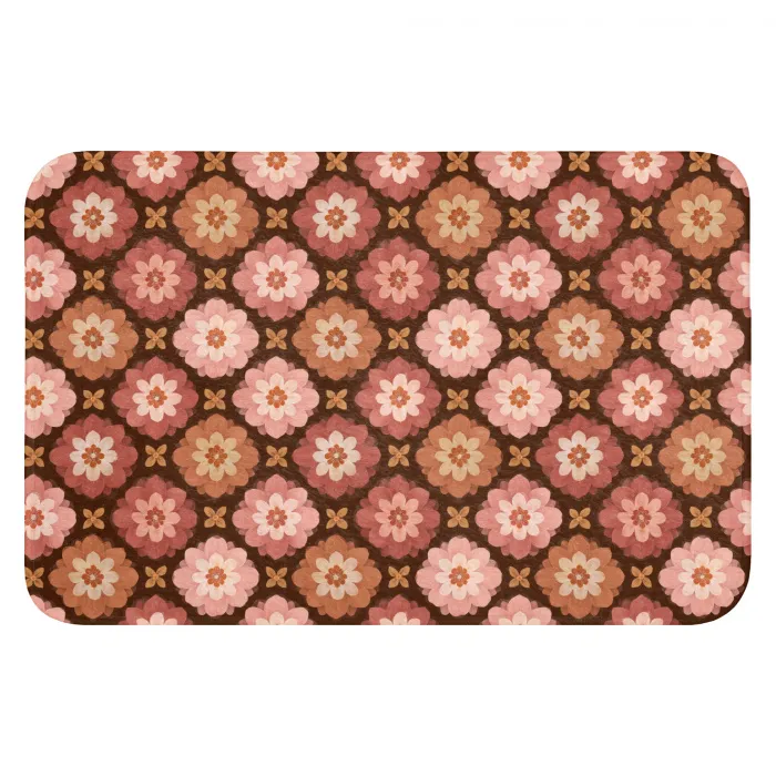 Geometrisch - Bloemen - Kleurrijk WCmat klein 1009 -3d