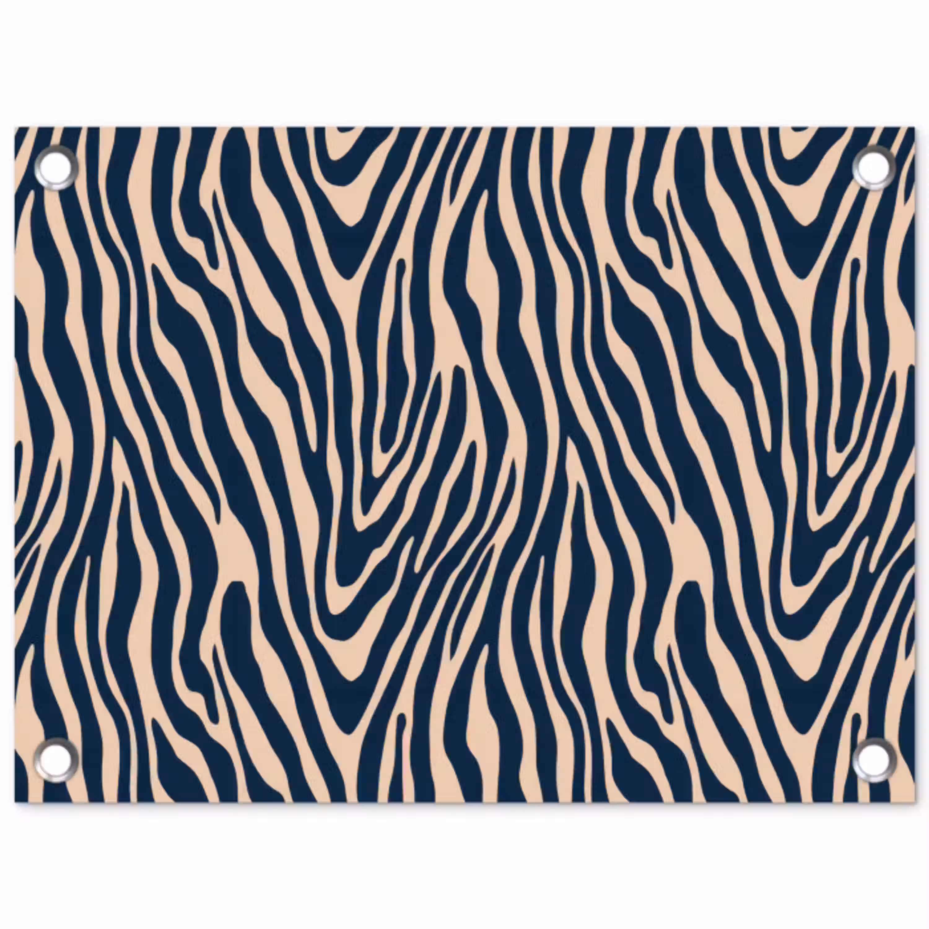 Zebra - Patroon - Blauw - Beige tuinposter los doek klein 239 -3d
