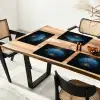 Boom - Blauw - Bladeren - Penseelstreken Placemat vinyl groot -zzsfeer4_Kitchenyeah-website