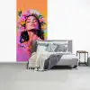 Portret - Bloemenkroon - Vrouw fotobehang vinyl groot -slaapkamer