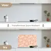 Zee - Dieren - Roze - Zeesterren keuken achterwand spatscherm klein 900 -voor_na_NL