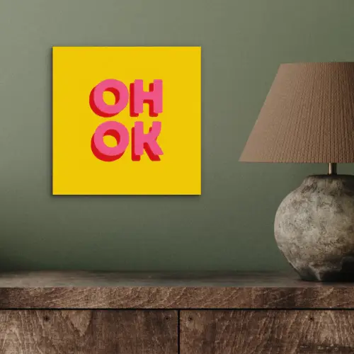 Oh ok - 3D - Geel - Roze aluminium wit klein -sfeer2